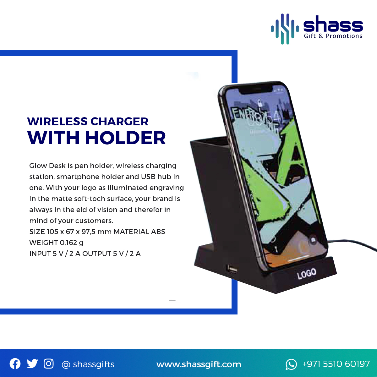 Wireless Charger With Pen Holder