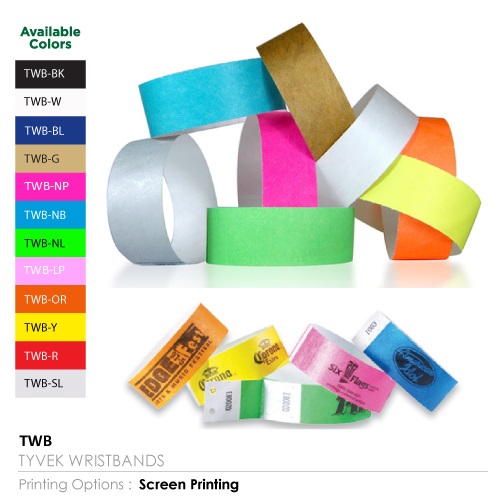 Tyveck wristbands
