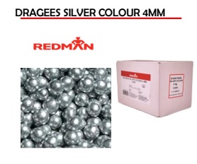 Dragees Matte Silver Colour 4mm – 4kg Bag